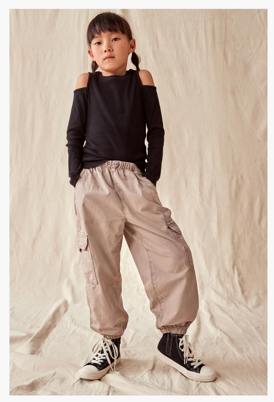 Mink Brown Parachute Cargo Cuffed Trousers