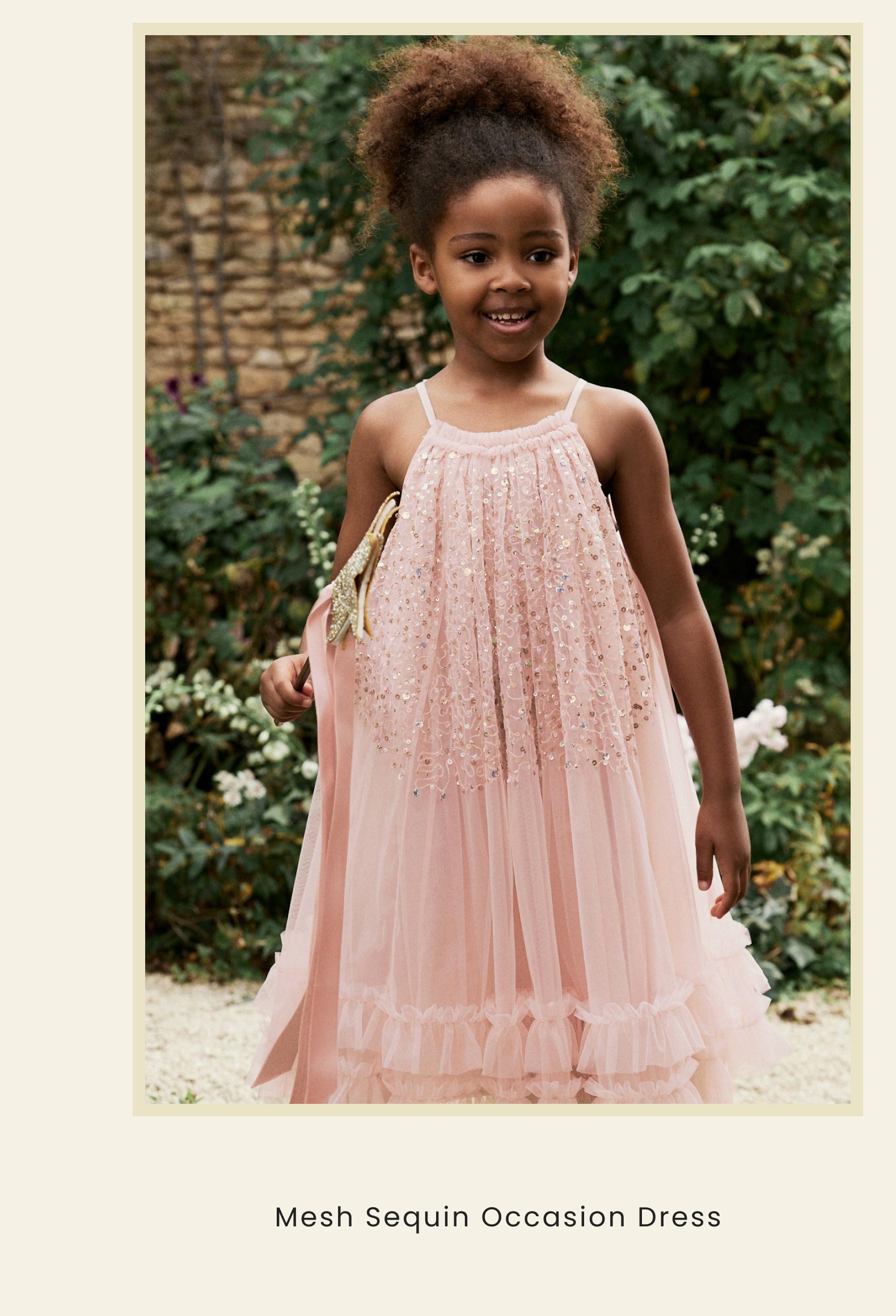 Pink Mesh Trapeze Occasion Dress